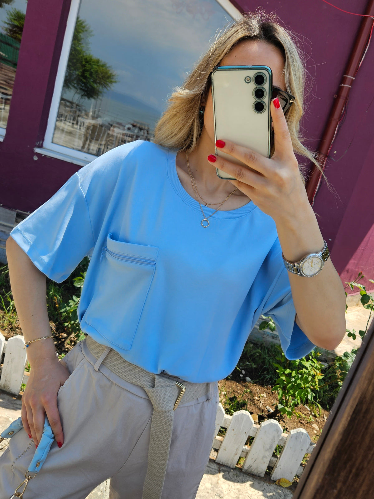 Belden Büzmeli Crop T-Shirt
