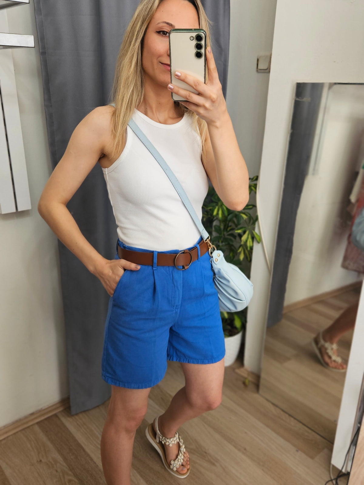 Gabardin Kumaş Yeşil Şort