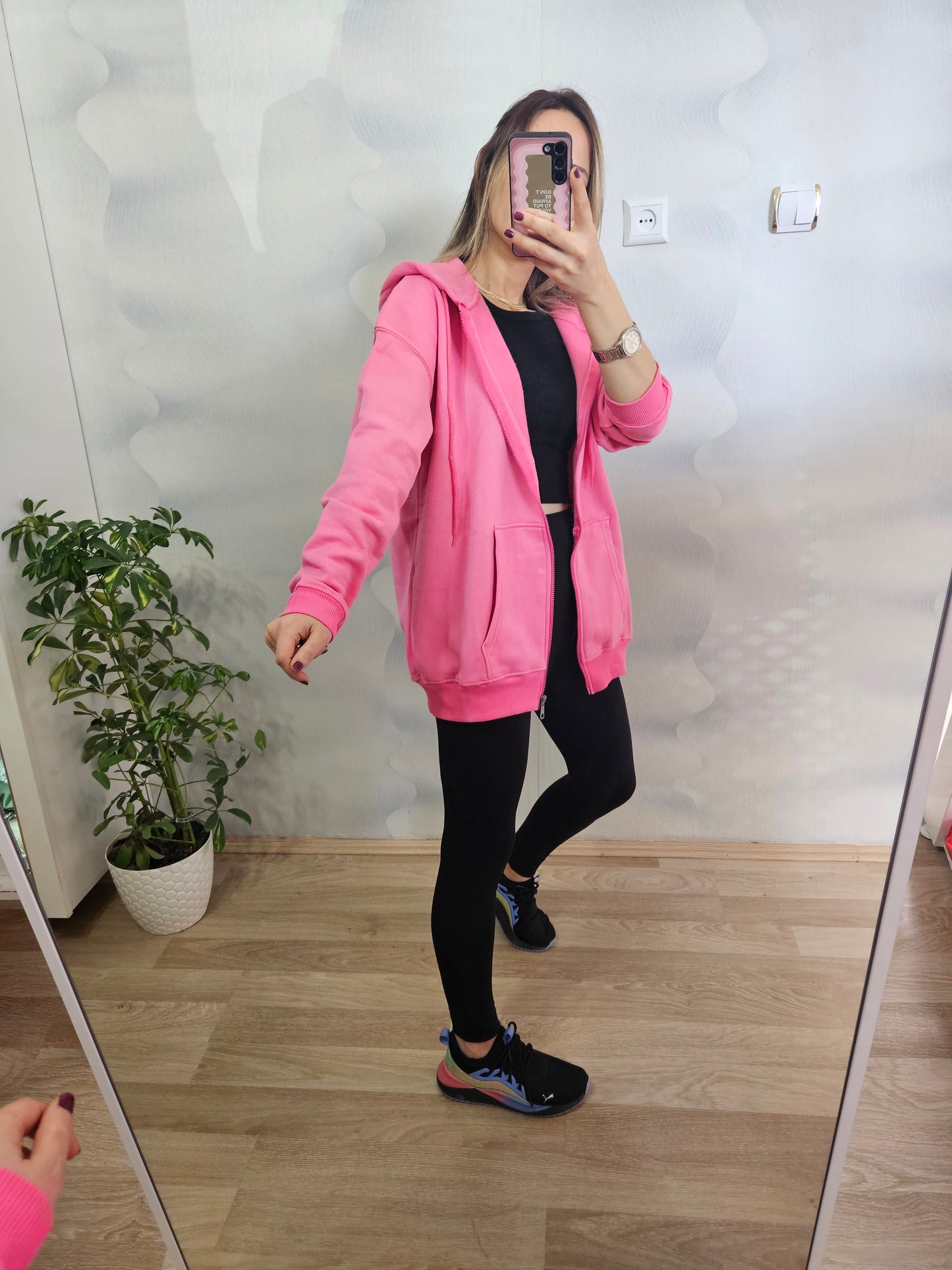 İçi Şardonlu Kapşonlu Siyah Ceket