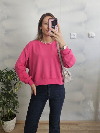 Modal Kumaş Salaş Pembe Premium Sweat