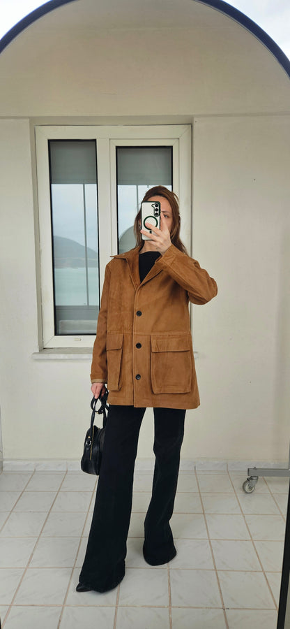 Astarlı Camel Nubuk Ceket